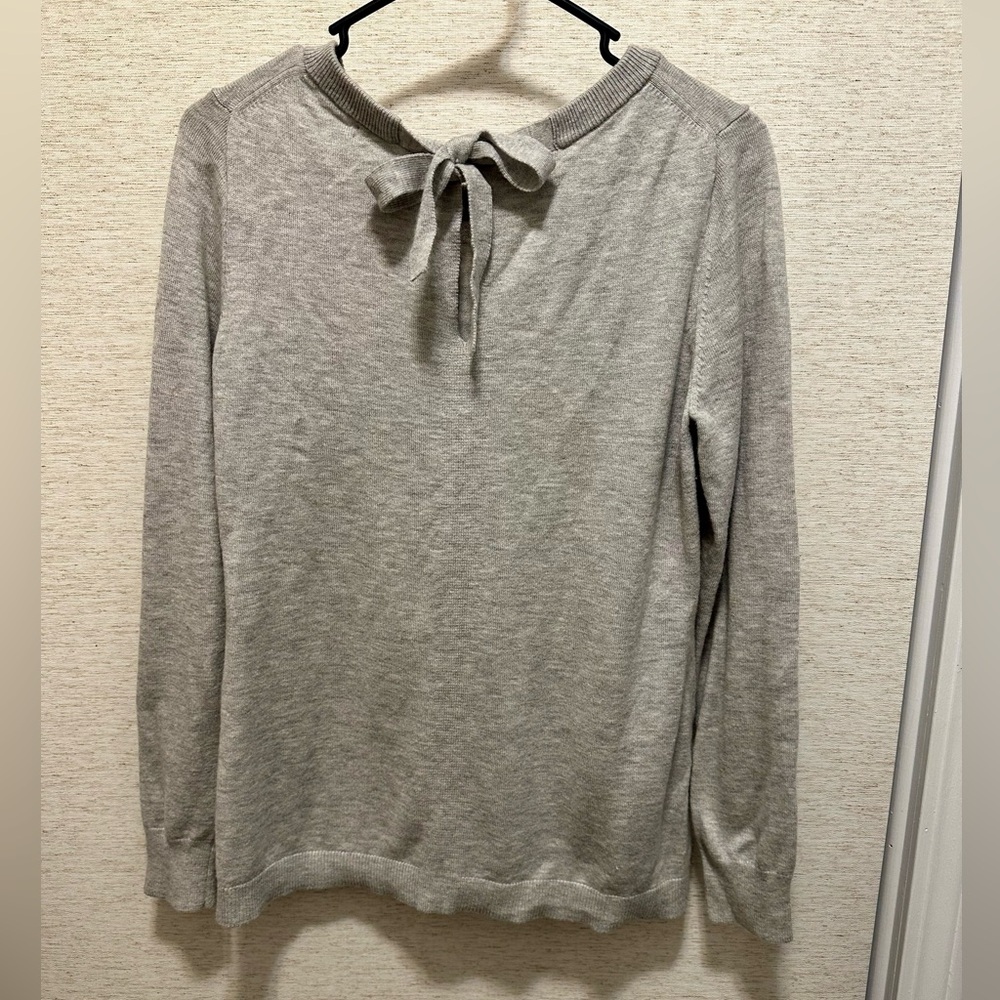 Banana Republic Gray Long Sleeve Top with Bow